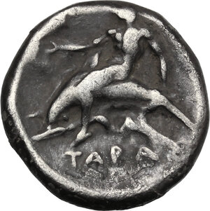 reverse: Southern Apulia, Tarentum. AR Nomos, 380-340 BC