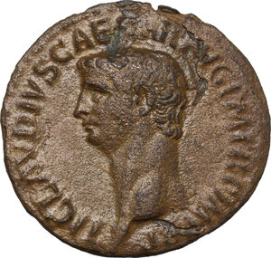 obverse: Claudius (41-54).. AE As, struck 42-43 AD