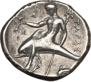 reverse: Southern Apulia, Tarentum. AR Nomos, circa 315-302 BC
