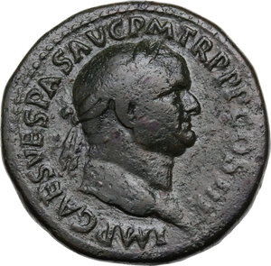 obverse: Vespasian (69-79 AD).. AE Sestertius. Struck 71 AD