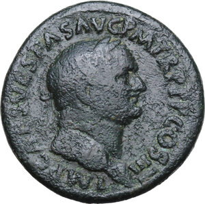 obverse: Vespasian (69-79 AD).. AE Sestertius, 71 AD