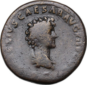 reverse: Antoninus Pius  (138-161) and Marcus Aurelius Caesar. AE Sestertius, 140-144 AD