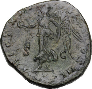 reverse: Marcus Aurelius (161-180).. AE Sestertius, 166-167 AD