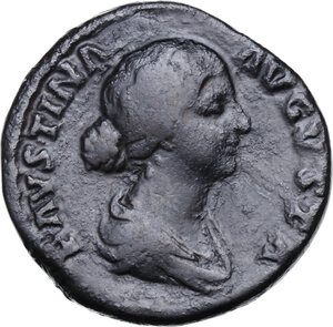 obverse: Faustina II, wife of Marcus Aurelius (died 176 AD).. AE Sestertius, 161-176