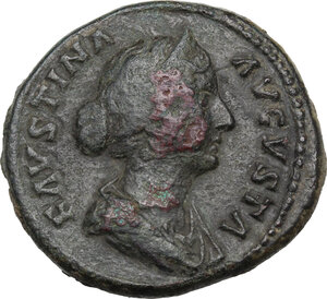 obverse: Faustina II, wife of Marcus Aurelius (died 176 AD).. AE As, 161-176