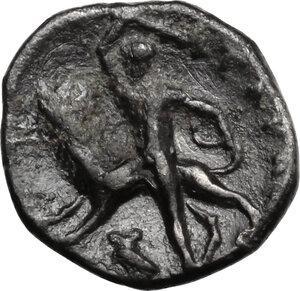 reverse: Southern Apulia, Tarentum. AR Diobol, 280-228 BC
