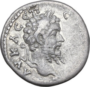 obverse: Septimius Severus (193-211).. AR Drachm, dated RY 17 (AD 209). Caesarea-Eusebia (Cappadocia)