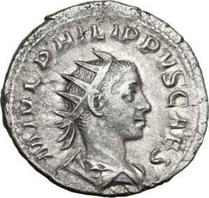 obverse: Philip II as Caesar (244-247).. AR Antoninianus, 246 AD