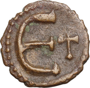 obverse: Justinian I (527-565).. AE Pentanummium, Constantinople mint (?)