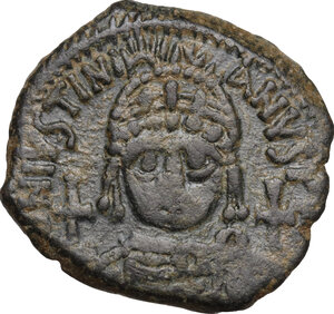 obverse: Justinian I (527-565). AE Half Follis, Antioch mint, year 32 (558/9)