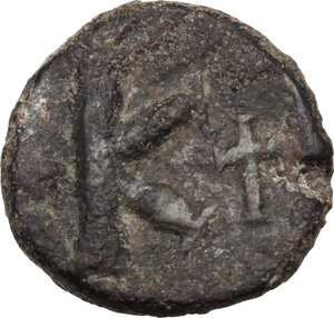 reverse: Justinian I (527-565).. AE Half Follis. Rome mint. Struck 537-539