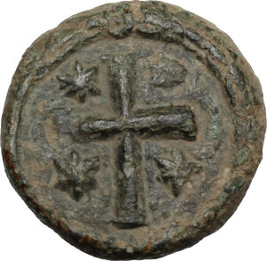 reverse: Justinian I (527-565).. AE Decanummium, 547-552, Ravenna mint