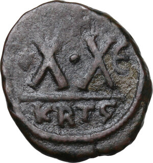 reverse: Phocas (602-610).. AE Half Follis. Carthage mint. Dated RY E