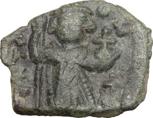 obverse: Constans II (641-668).. AE Follis, Constantinople mint