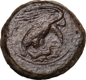 obverse: Akragas. AE Tetras, end of 5th century-406 BC