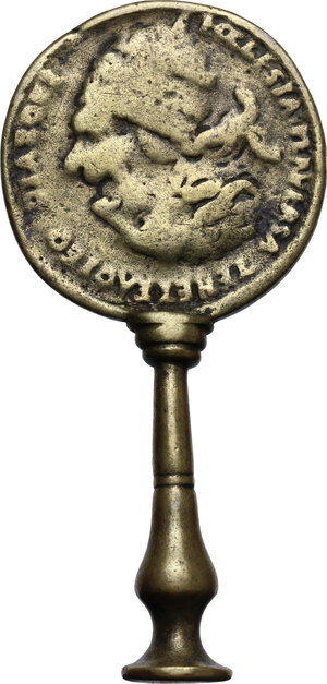 obverse: Antipapal satirical medal mounted on handle