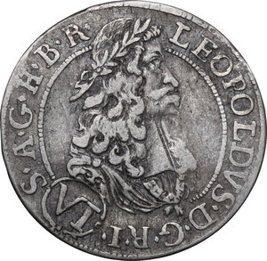 obverse: Austria.  Leopold I (1657-1705). AR 6 Kreuzer 1694, Hall mint