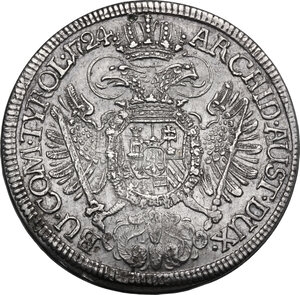 reverse: Austria.  Karl VI (1711-1740).. AR 1/2 Taler 1724, Hall mint