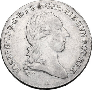 obverse: Austria.  Joseph II (1765-1790).. AR 1/2 Taler 1788 A, Wien mint