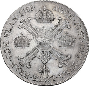 reverse: Austria.  Joseph II (1765-1790).. AR 1/2 Taler 1788 A, Wien mint