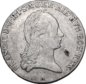 obverse: Austria.  Franz II (1792-1835).. AR Taler 1796 A, Wien mint