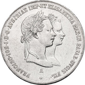 obverse: Austria.  Franz Joseph (1848-1916). AR Gulden 1854 A, Wien mint