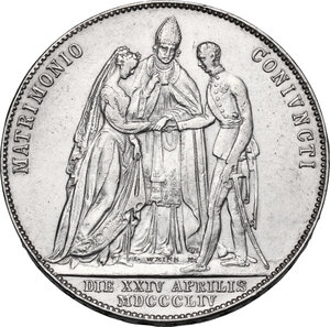 reverse: Austria.  Franz Joseph (1848-1916). AR Gulden 1854 A, Wien mint