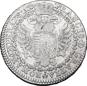 obverse: Austrian Netherlands.  Franz I Stephan (1745-1765).. AR 1/2 Kronentaler, 1757, Antwerp mint