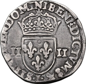 obverse: France.  Henry III (1574-1589). Quart d écu 1584