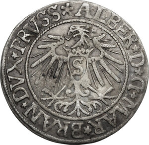 reverse: Germany.  Albert of Brandenburg-Ansbach (1525-1569).. AR Groschen 1537, Preussen, Königsberg mint