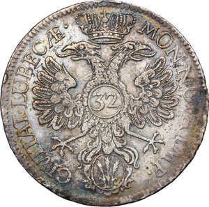 obverse: Germany. AR 32 Shilling 1752 JJJ, Free City of Lubeck mint