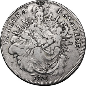 reverse: Germany.  Maximilian III Joseph (1745-1777). AR Taler 1754, Munich mint