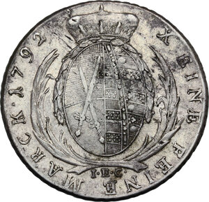 reverse: Germany.  Friedrich August III (1763-1806). AR Taler 1792, Sachsen, Dresden mint