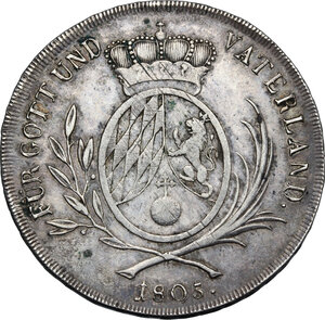 reverse: Germany.  Maximilian IV Joseph (1799-1806). AR Koventions Thaler 1805, Bayern, Munchen mint