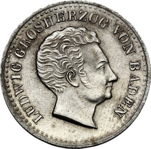 obverse: Germany.  Ludwig I (1818-1830). AR 10 Kreuzer 1830, Baden