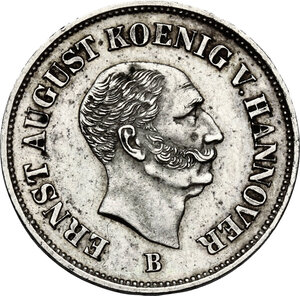 obverse: Germany.  Ernst August (1837-1851). AR 1/12 thaler 1845 B, Hannover mint