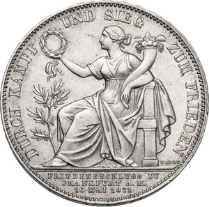 reverse: Germany.  Ludwig II (1864-1886).. AR Siegestaler 1871, Bayern, Munich mint