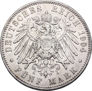 reverse: Germany.  Wilhelm II (1888-1918).. AR 5 Mark 1904 A, Preussen, Berlin mint