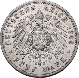 reverse: Germany.  Wilhelm II (1888-1918).. AR 5 Mark 1906 A, Preussen, Berlin mint