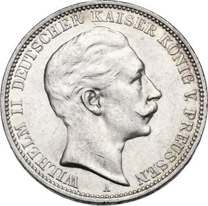 obverse: Germany.  Wilhelm II (1888-1918). AR 3 Mark 1912 A, Preussen, Berlin mint