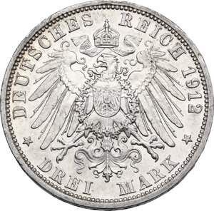 reverse: Germany.  Wilhelm II (1888-1918). AR 3 Mark 1912 A, Preussen, Berlin mint