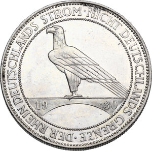reverse: Germany.  Weimar Republic (1918-1933). AR 5 Reichsmark 1930 G, Karlsruhe mint