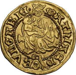 obverse: Hungary.  Mathias I Corvinus (1458-1490).. Goldgulden