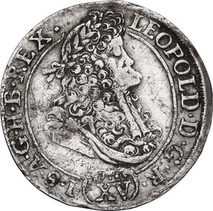 obverse: Hungary.  Leopold I (1657-1705). AR 15 Kreuzer 1692 KB, Kremnitz mint