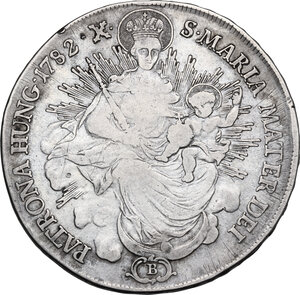 reverse: Hungary.  Joseph II (1765-1790).. AR Taler 1782 B, Kremnitz mint