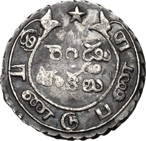 reverse: India-Madras.  Madras Presidency.. Double Fanam, AD 1808 AD, 2nd Issue