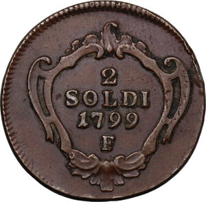 reverse: Italy..  Francesco II/I (1792-1835). AE 2 Soldi, Gorizia, 1799 F, Hall in Tirol mint