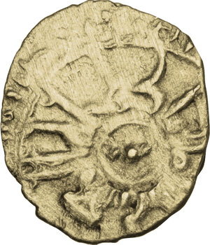 obverse: Italy .  Ruggero II (1105-1154). AV Tarì, Messina or Palermo mint
