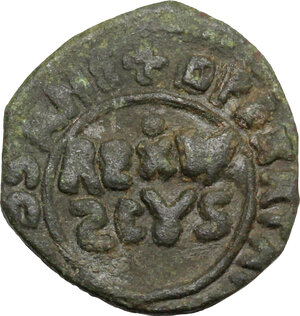 reverse: Italy..  Guglielmo II (1166-1189). AE Follaro, Messina mint