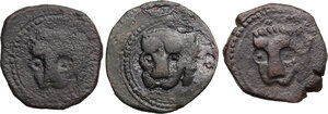 obverse: Italy..  Guglielmo II (1166-1189). Lot of 3 AE Trifollaro, Messina mint